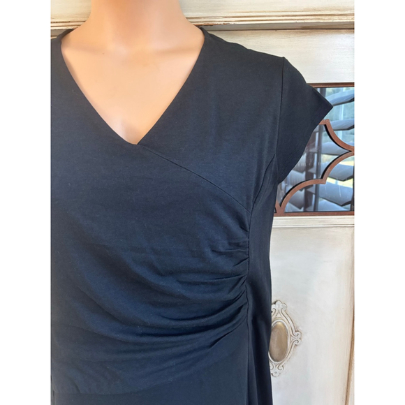 EUC Womens Kuhl Verona Ruched Vneck Crossover Dress in Black | Size M - Picture 2 of 8